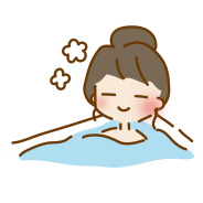 お風呂の湯船につかって温まるゆるくて可愛い女の子